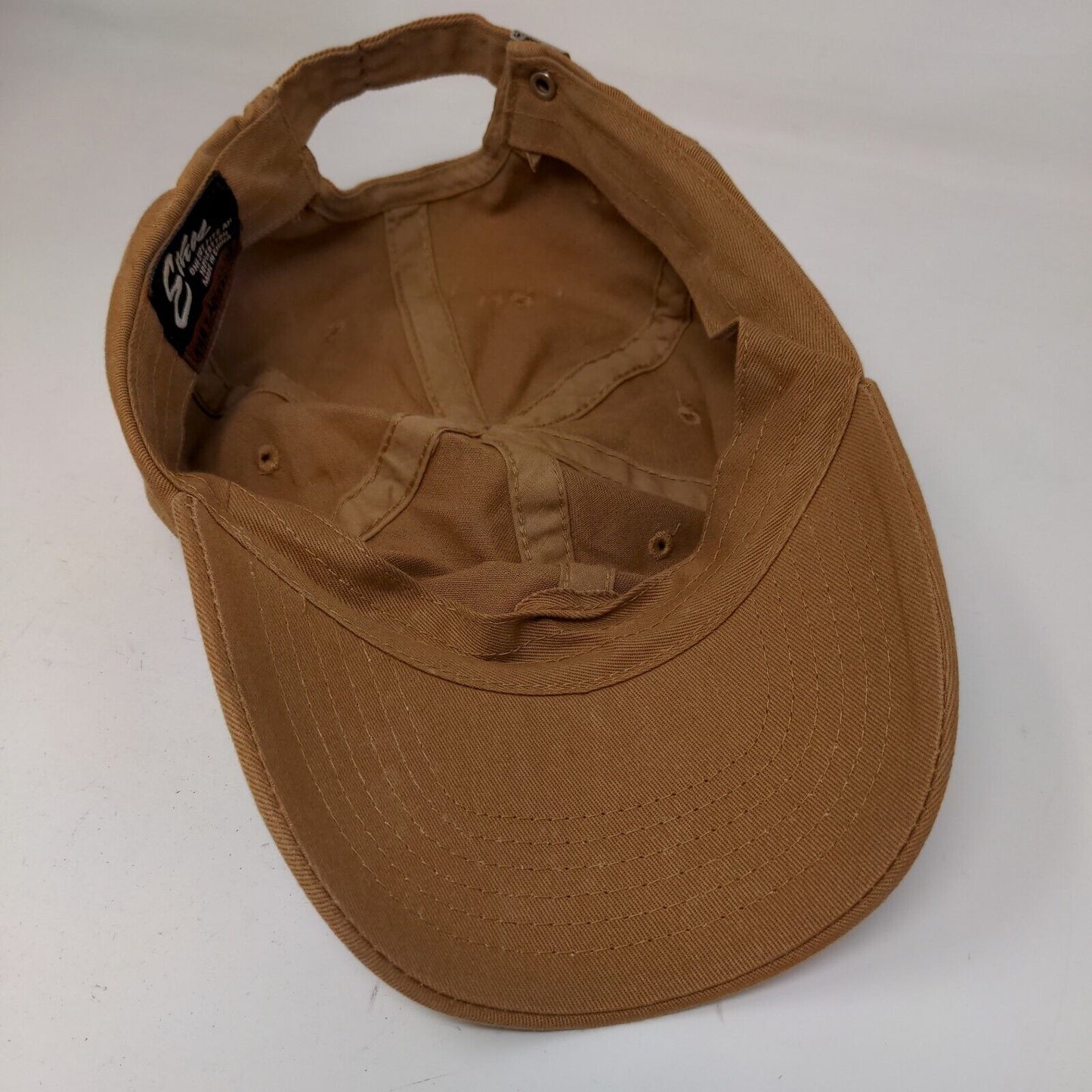 Eikos Men's Slideback Hat Tan Size OSFA Black Adjustable 100% Cotton