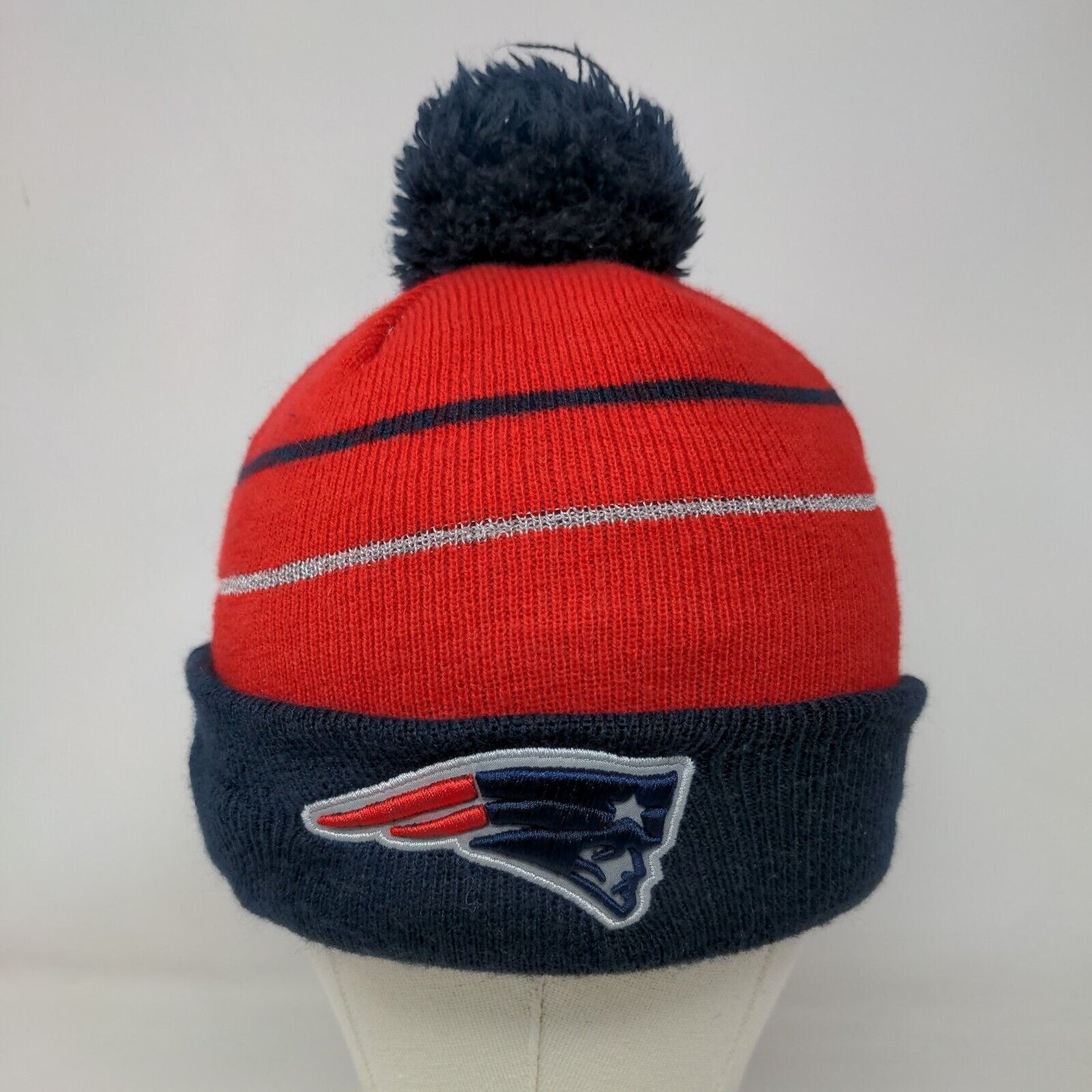 New England Patriots Youth Beanie Hat Multicolor One Size Pom Pom NFL New Era