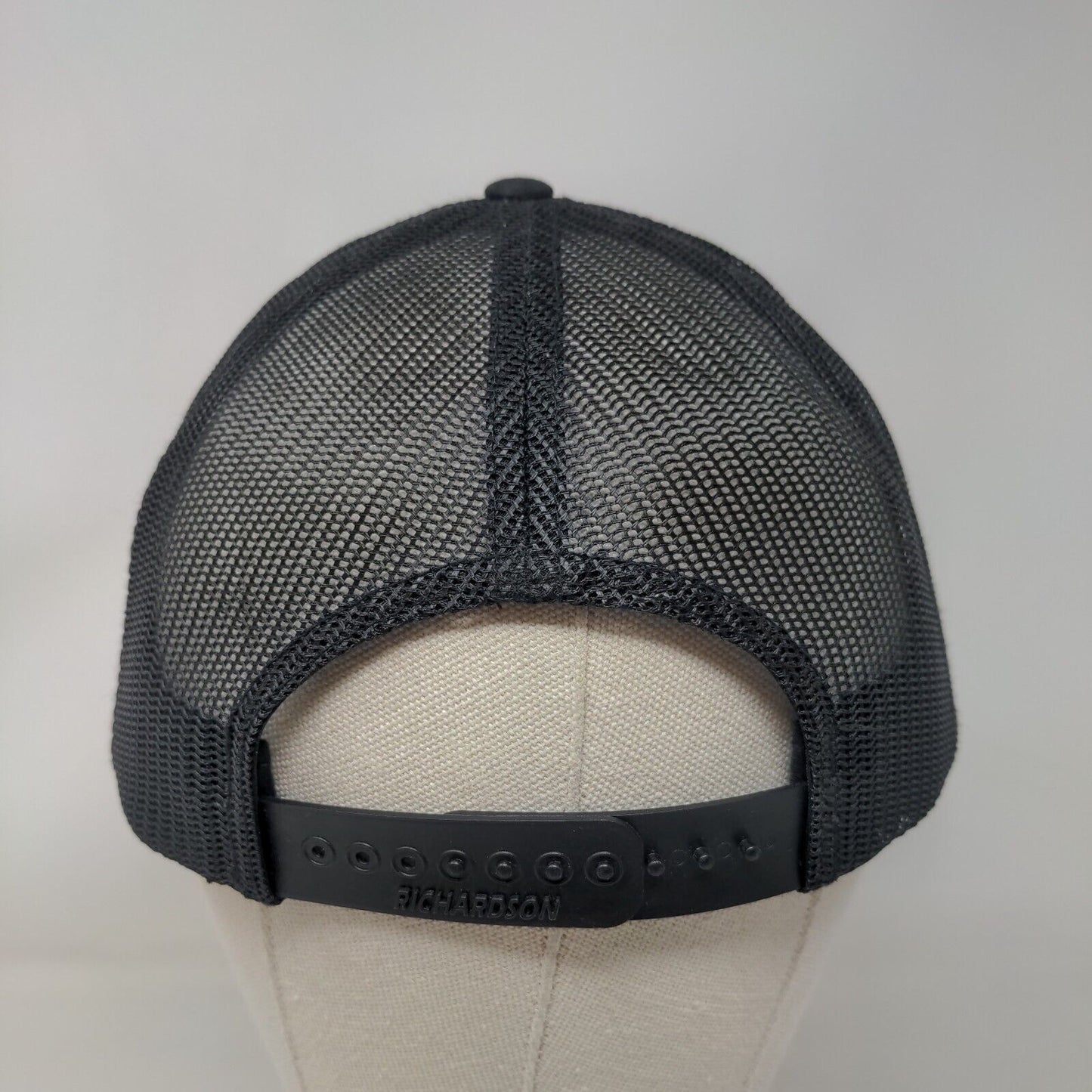 Richardson Snapback Mesh Back Trucker Hat Black One Size Solid Blank