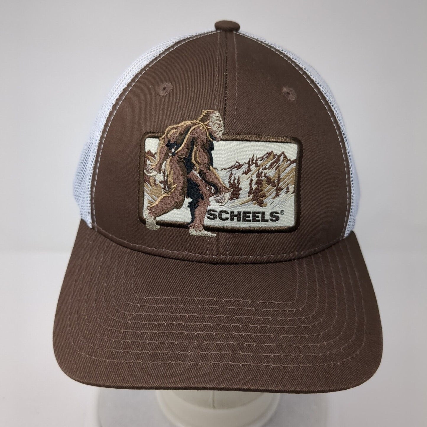 Scheels Snapback Mesh Back Trucker Hat Brown One Size Embroidered