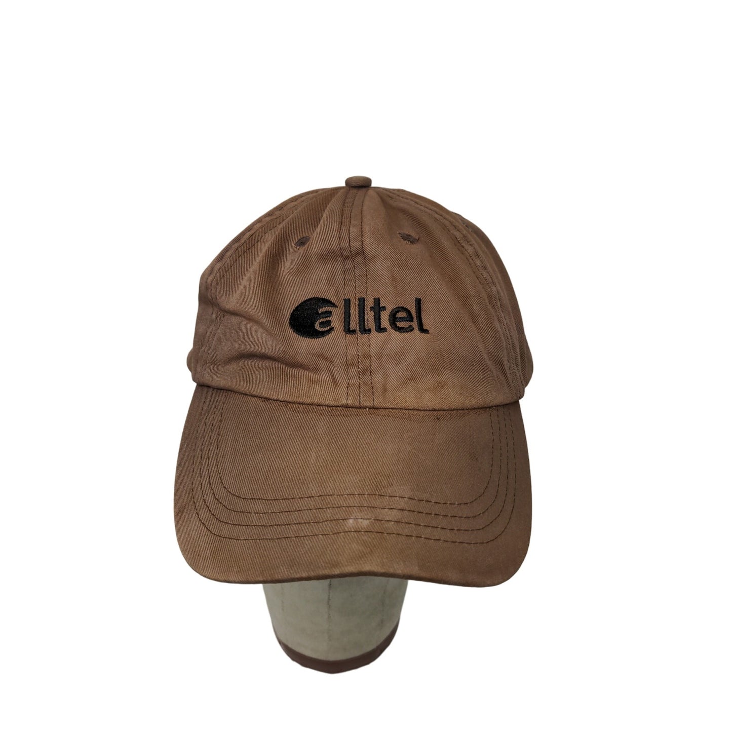 Alltel Slideback Hat Adjustable Brown Embroidered Logo Distressed