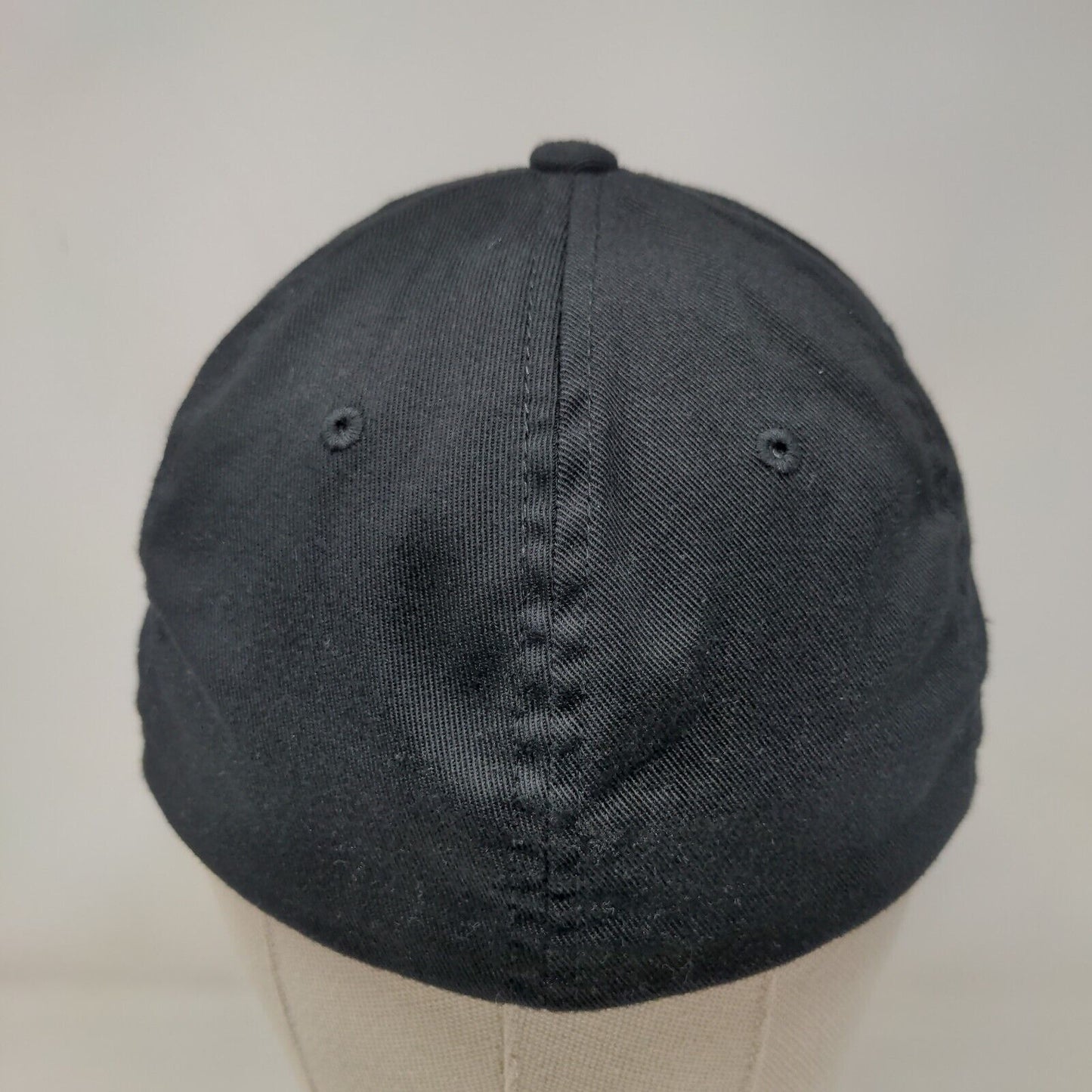 Flexfit Fitted Hat Black Small-Medium Embroidered Logo 6 Panel Yupoong