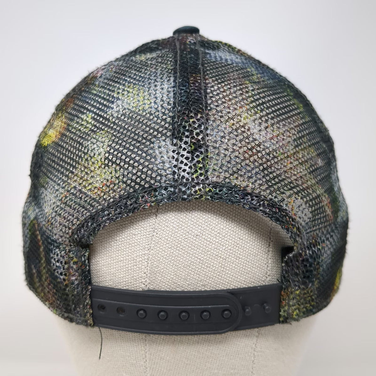 prAna Trucker Hat Black OSFM Mesh Back Snapback Breathable Floral Print Casual