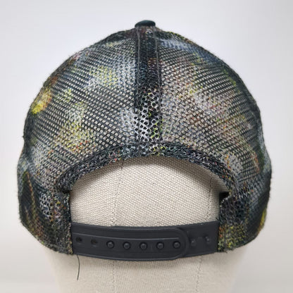 prAna Trucker Hat Black OSFM Mesh Back Snapback Breathable Floral Print Casual