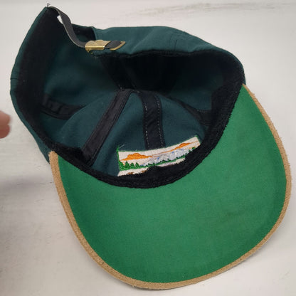 Imperial Baseball Cap Green One Size Suede Brim Leather Strap McCall Idaho Hat