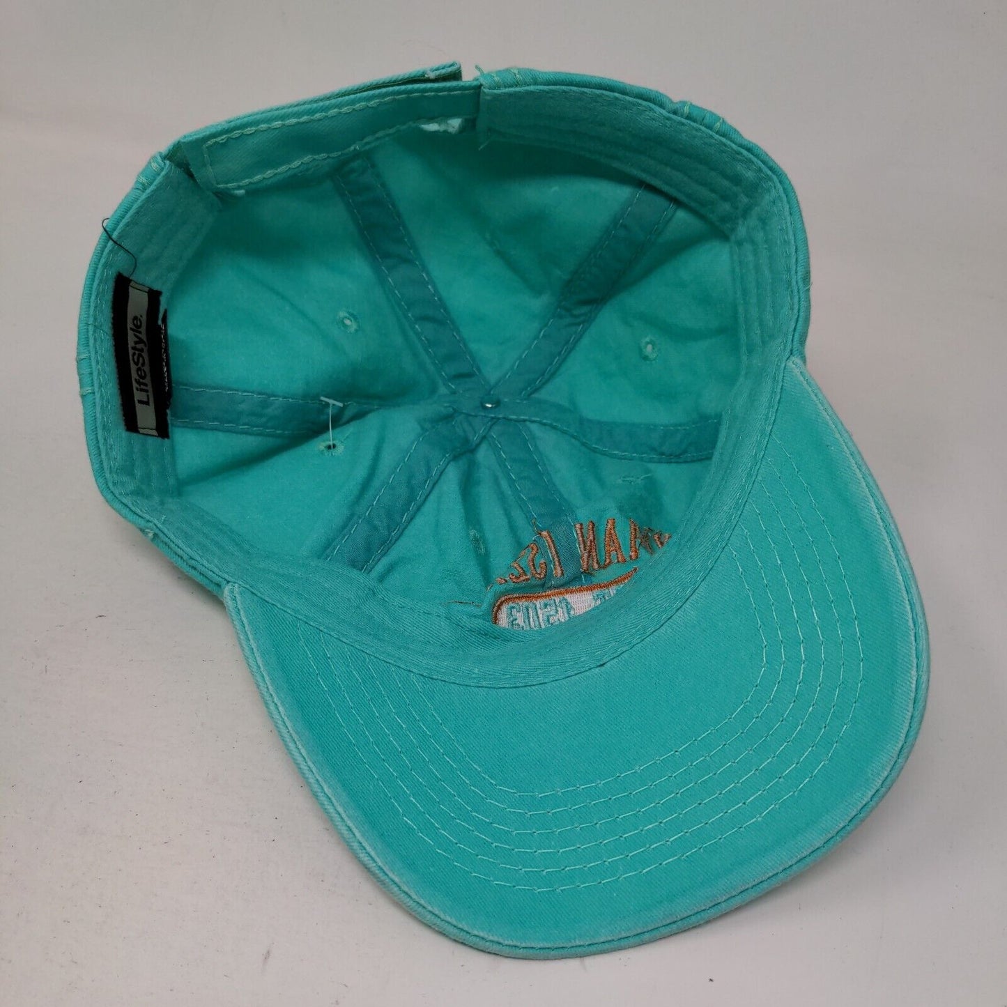 Cayman Islands Strapback Hat Blueish Green Medium Embroidered W/Tags