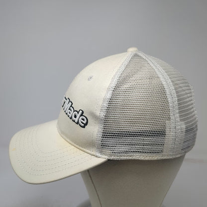 TaylorMade Trucker Hat White OSFM Mesh Back Snapback Golf Structured Logo Cap