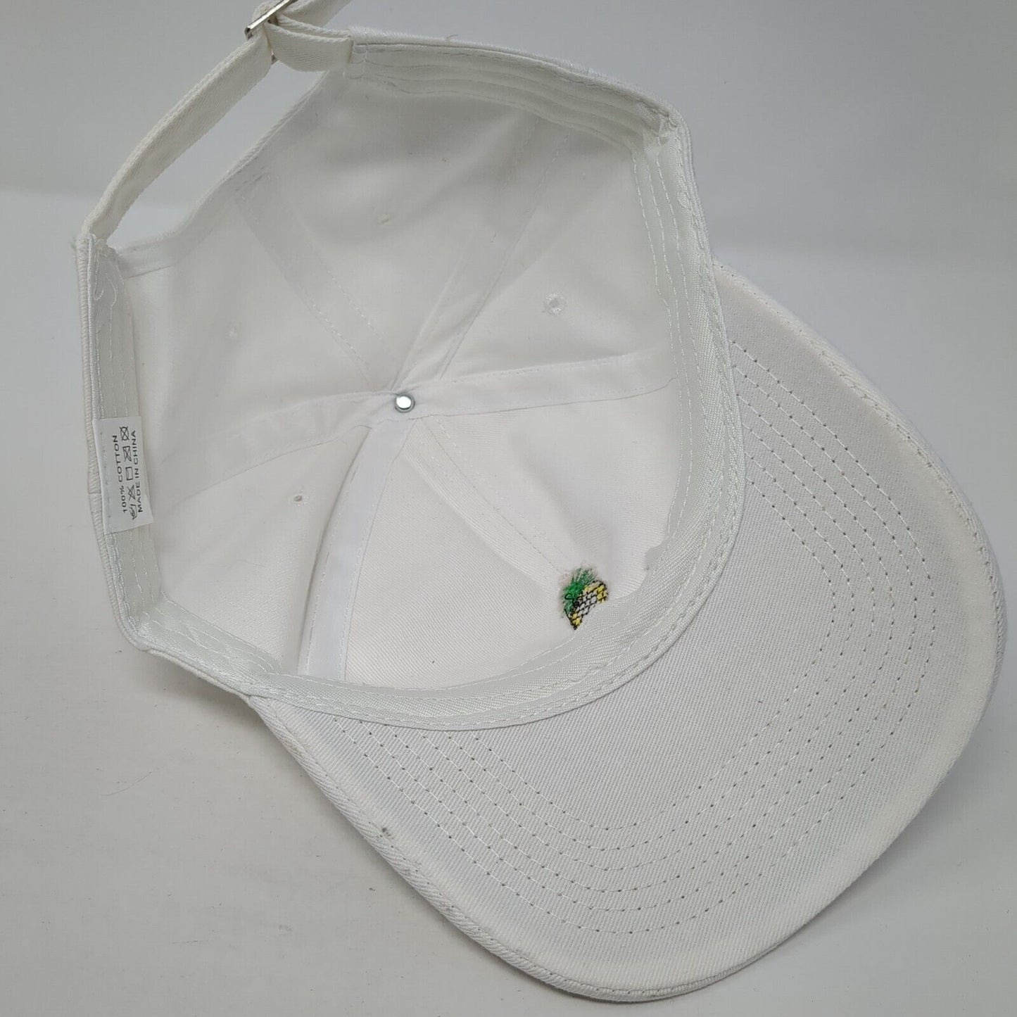 Pineapple Slideback Hat White One Size Solid Adjustable Embroidered