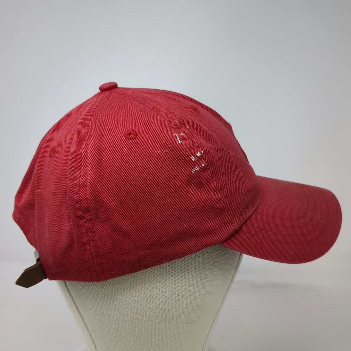American Eagle AE Performance Red Baseball Cap Leather Strap Fire Dept Vintage