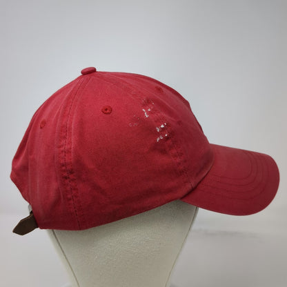 American Eagle AE Performance Red Baseball Cap Leather Strap Fire Dept Vintage
