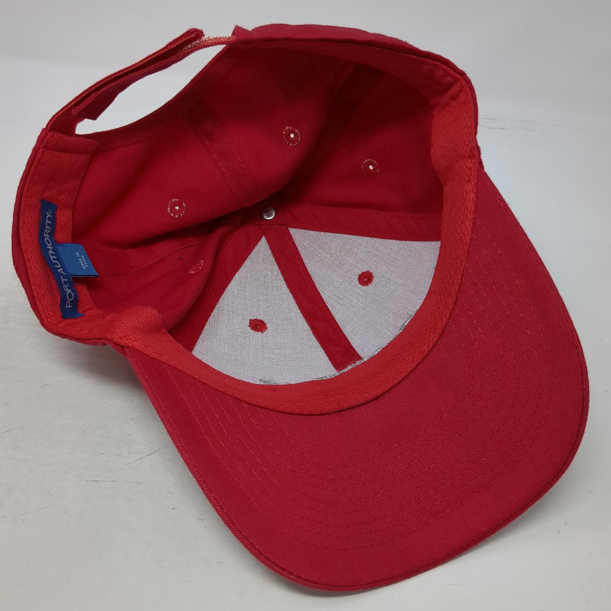 Port Authority Baseball Cap Red One Size StreetBond Embroidered Strapback Hat