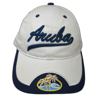 Tropical World Baseball Cap White One Size Aruba Happy Island Palm Tree hat