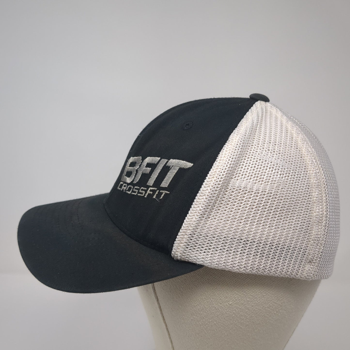 BFIT CrossFit Fitted Trucker Hat Black One Size Mesh Back Yupoong
