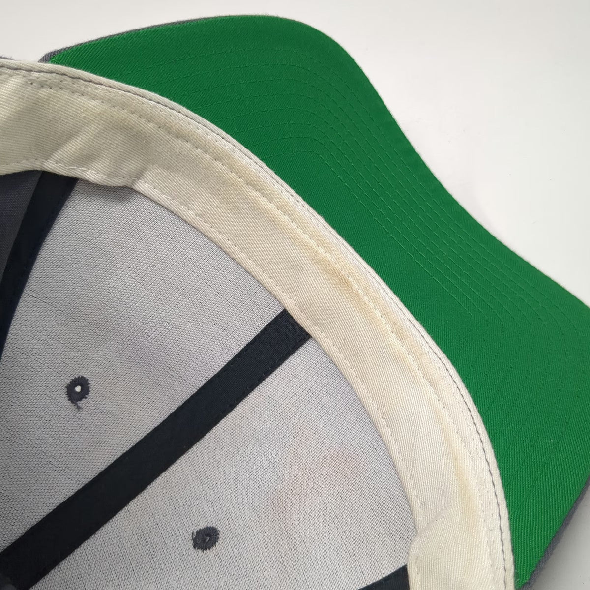 Pacific Headwear Baseball Cap Gray One Size Strapback Green Brim Dusharms hat