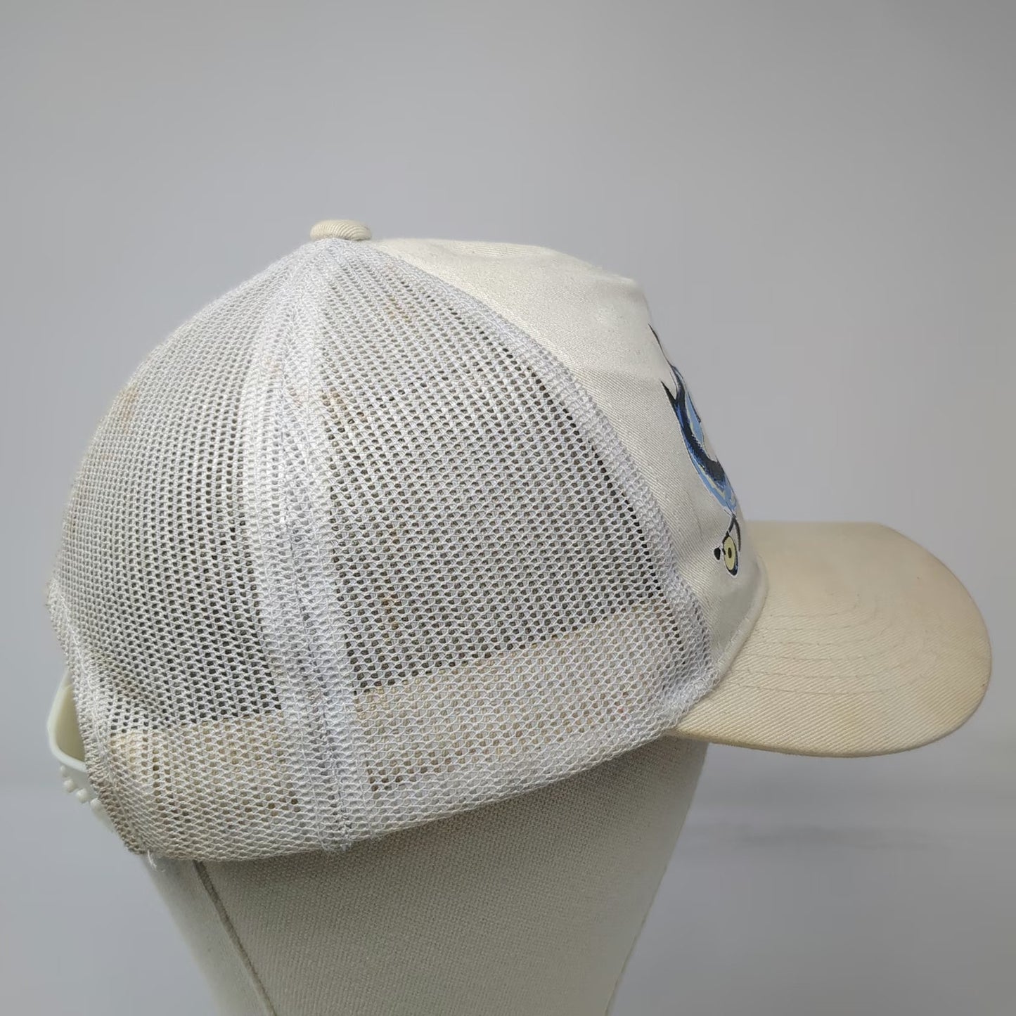 World Wide Sportsman Trucker Hat Beige One Size Mesh Marlin Fishing Islamorada