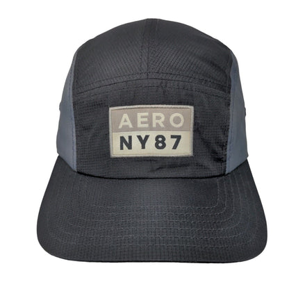Aero NY87 Strapback Hat 5 Panel Cap Black One Size Adjustable Embroidered