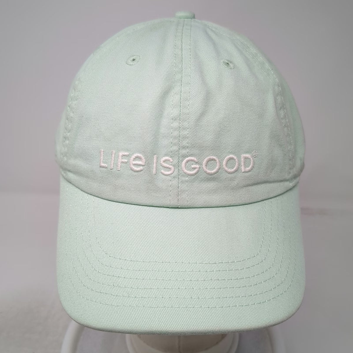 Life is Good Baseball Cap Green One Size Adjustable Cotton Slideback Hat Logo