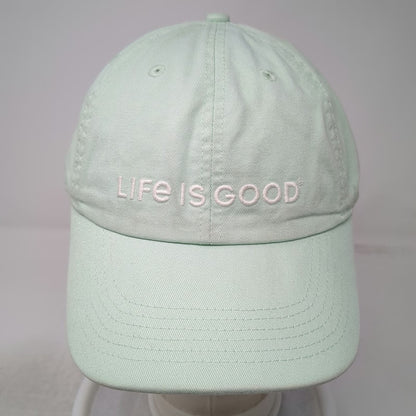 Life is Good Baseball Cap Green One Size Adjustable Cotton Slideback Hat Logo