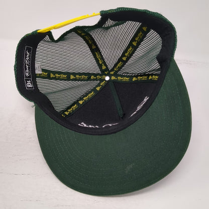 Red Dirt Hat Co. Trucker Green One Size Mesh Snapback Flat Brim Logo Embroidery