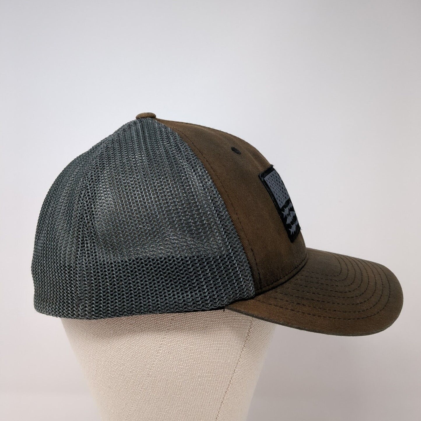 Columbia PFG Fish USA Flag Fitted Trucker Hat Multicolor S/M Patriotic Mesh Back