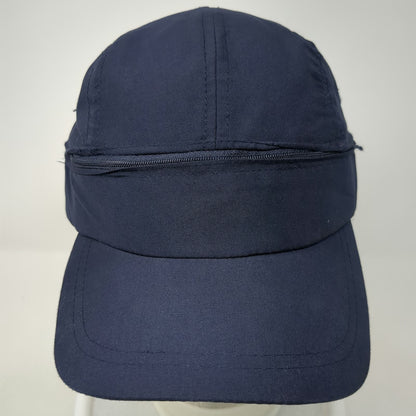 Blue Baseball Cap One Size Zip Off Convertible Visor Strapback Plain Solid Hat