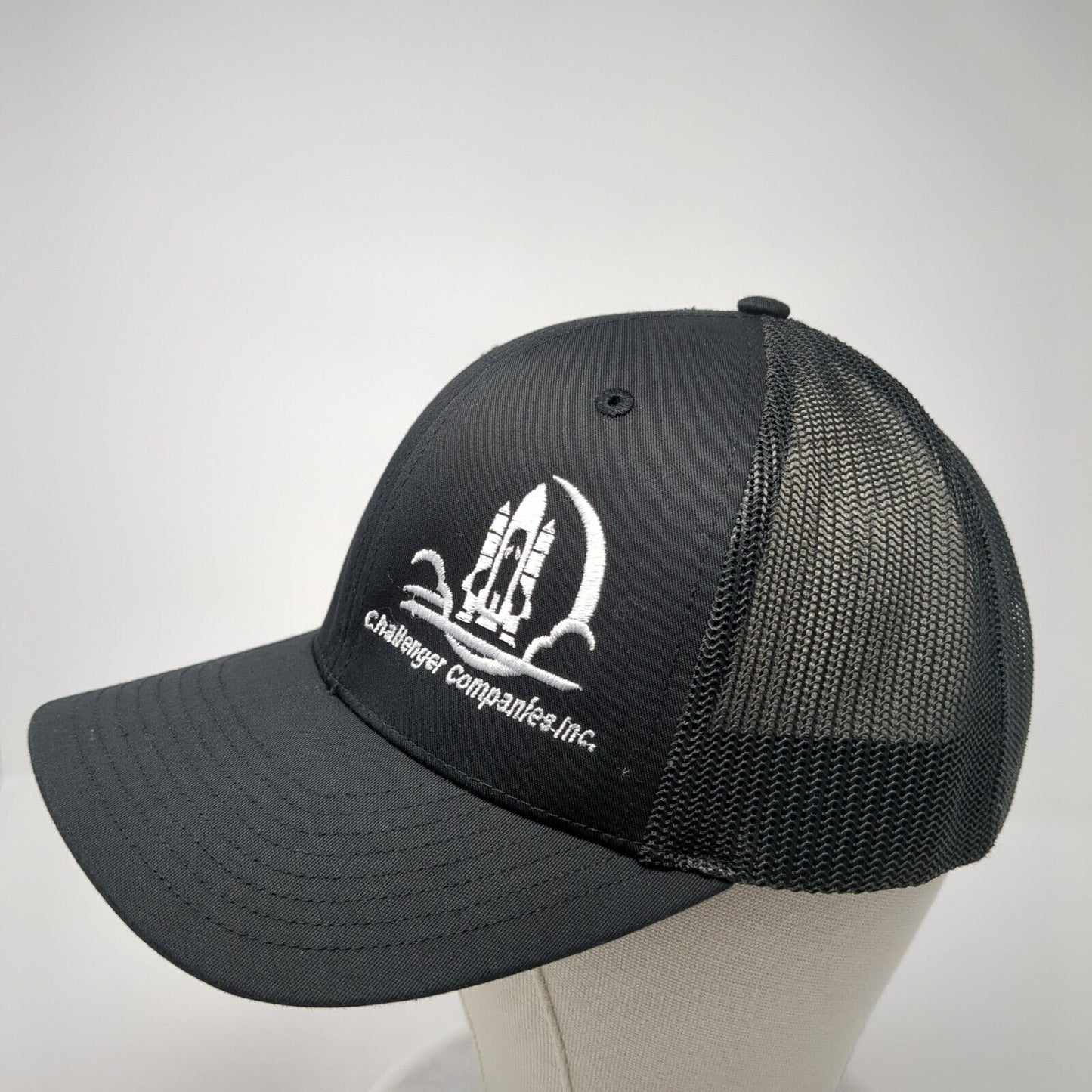 Challenger Companies, Inc. Snapback Trucker Hat Black One Size Mesh Back