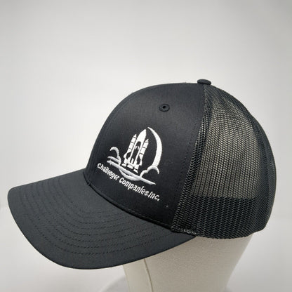 Challenger Companies, Inc. Snapback Trucker Hat Black One Size Mesh Back