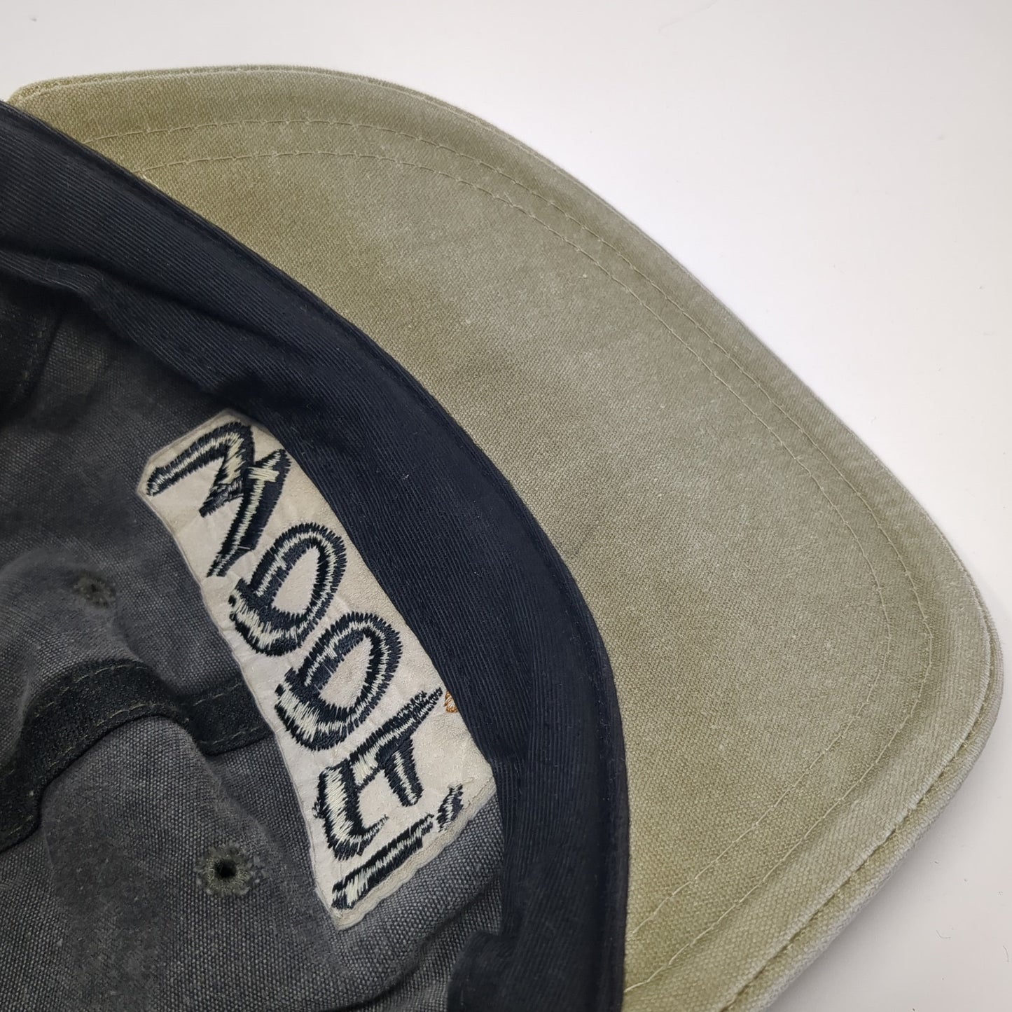 Woof! Paw Slideback Hat Gray One Size Adjustable Leather Strap Colorblock