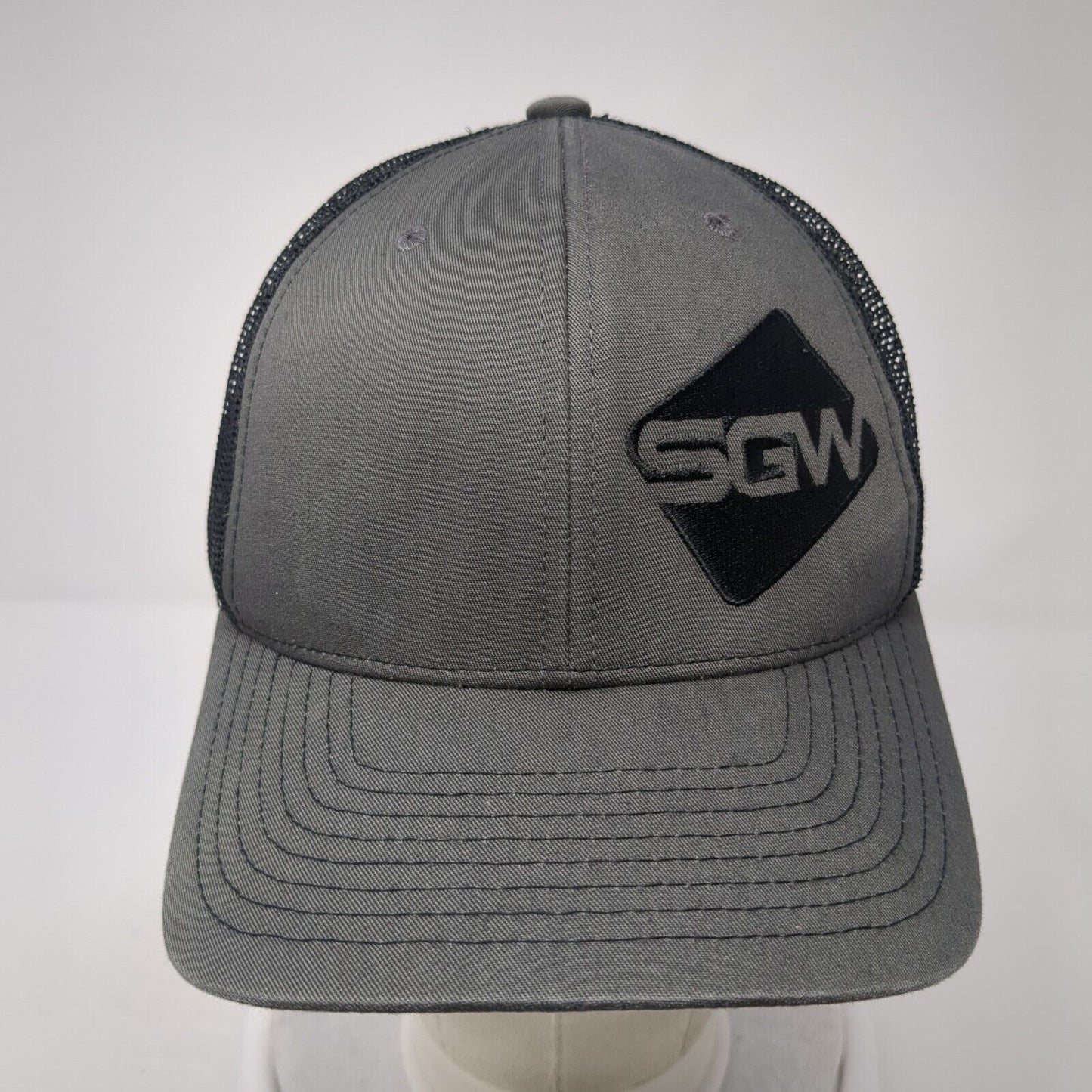 SGW Snapback Mesh Back Trucker Hat Gray One Size Adjustable Richardson