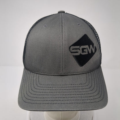 SGW Snapback Mesh Back Trucker Hat Gray One Size Adjustable Richardson