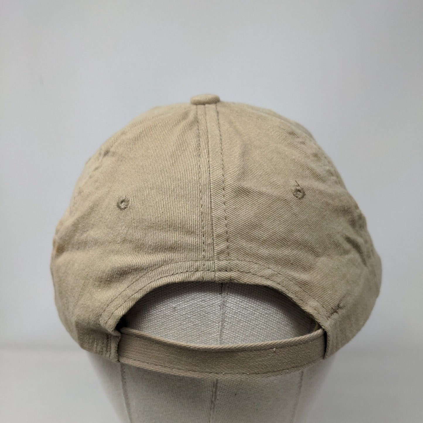 Mac Papers Strapback Hat Tan One Size Embroidered 6 Panel Vent Holes