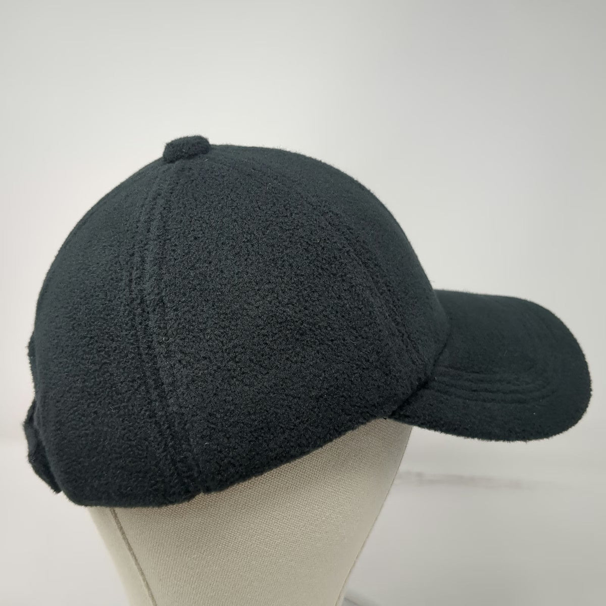 Turtle Fur Baseball Cap Black One Size Fleece Recycled Polyester Strapback Hat
