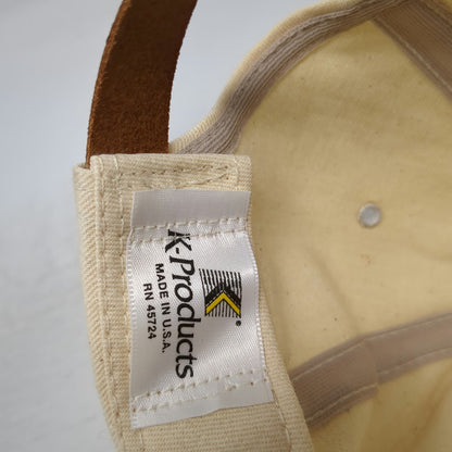 K-Products Baseball Cap Beige Green Plant Health Technologies Rope Hat Vintage