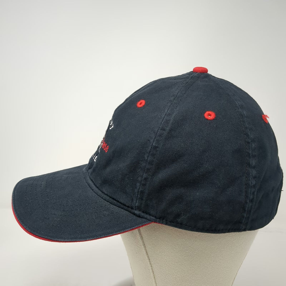 ML Authentic Headwear Baseball Cap Black Red White One Size Albright College Hat