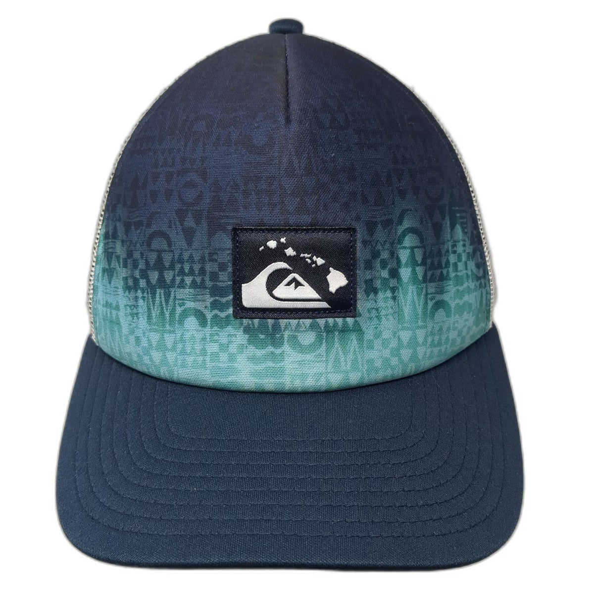 Quiksilver Trucker Hat Blue One Size Hawaii Mesh Back Logo Snapback Gradient