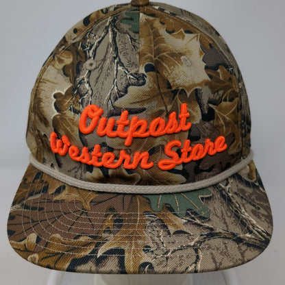 Richardson 5 Panel Brown One Size Outpost Western Store Camo Rope Snapback Hat