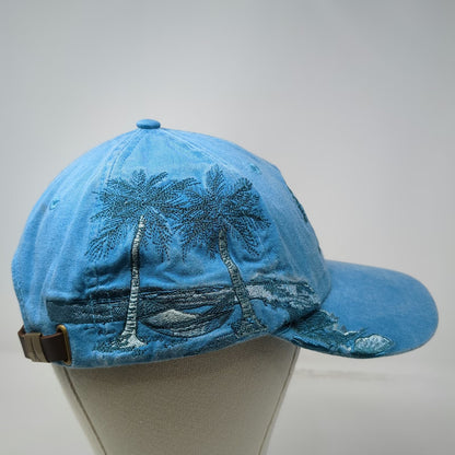 Adams Baseball Cap Blue One Size Snook Inn Marco Island Hat Leather Side Art