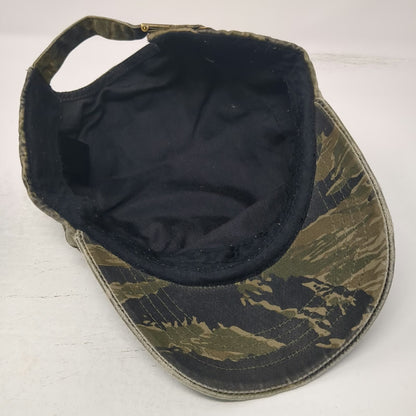 Army Cap Green Tigerstripe Camo One Size Side Zipper Pocket Slideback Cadet Hat