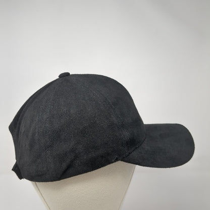 Unbranded Strapback Baseball Cap Black One Size Adjustable 6 Panel Blank
