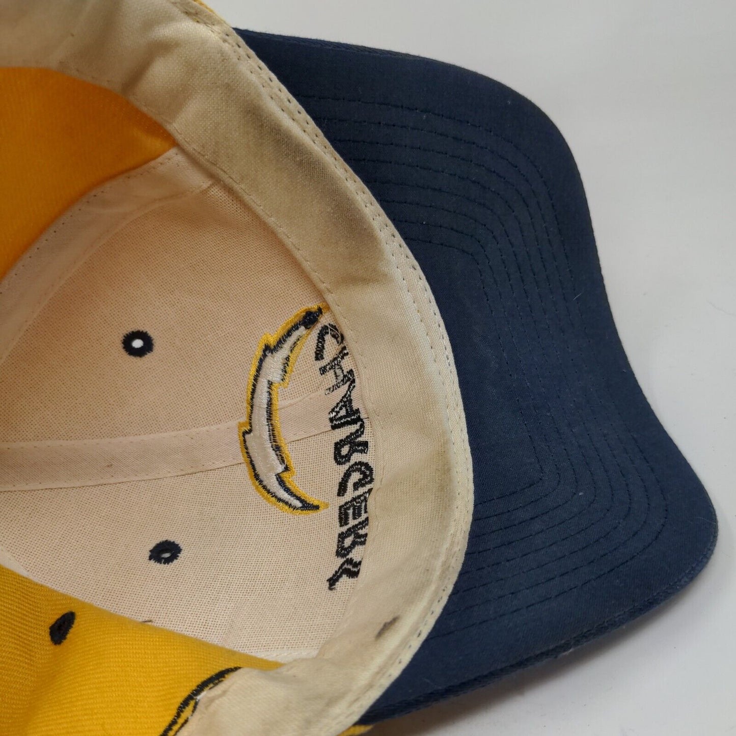 Los Angeles Chargers Strapback Hat Yellow OSFA Embroidered Logo Adjustable Wool