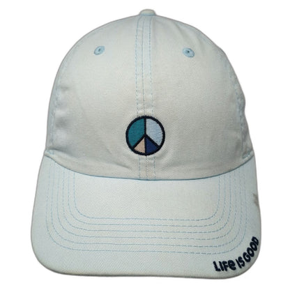 Life is Good Baseball Cap Blue One Size Peace Sign Spread Good Vibes hat