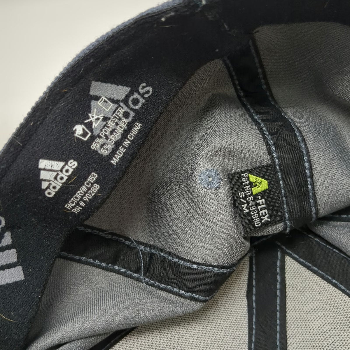 Adidas Baseball Cap Gray M Stretch Fit Embroidered Logo AEROREADY Athletic Hat
