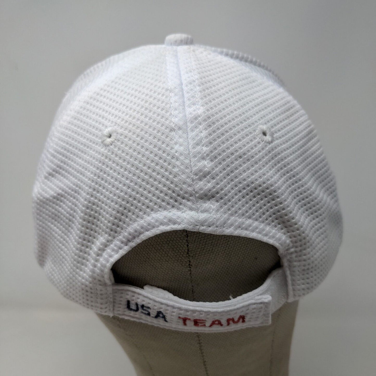 Peak Men's Strapback Hat White Size OSFA Embroidered USA Team Logo