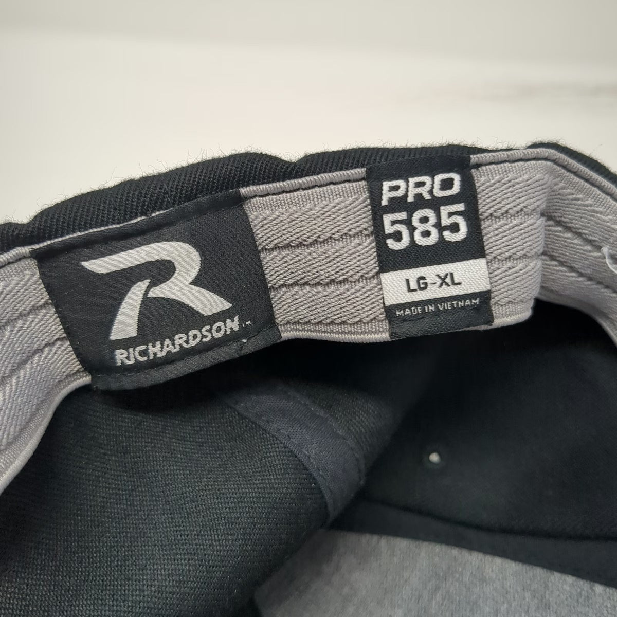 Richardson Baseball Cap Black XL DentTEC Flexfit Stretch Fit Hat Acrylic Wool