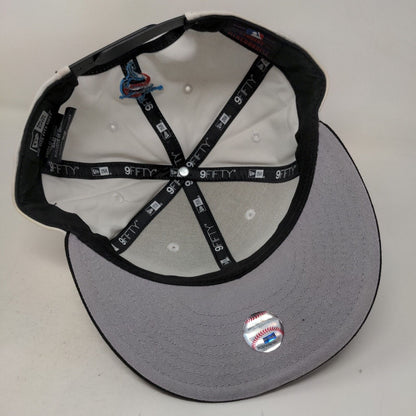 New Era Men's Flat Bill Snapback Hat White OSFM Florida Marlins MLB Cotton