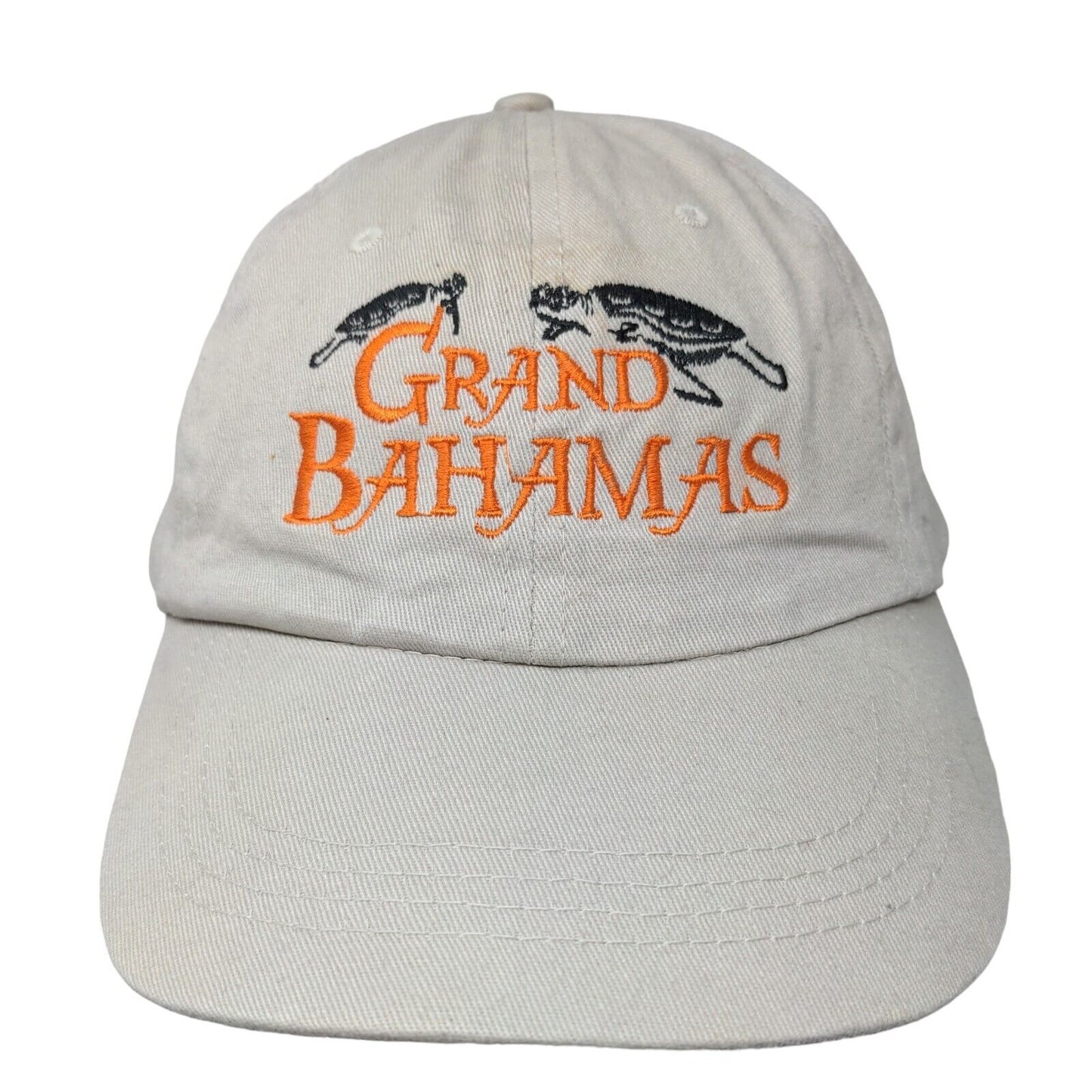 Grand Bahamas Turtle Strapback Hat Tan One Size Embroidered Adjustable