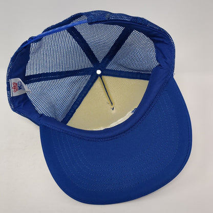 Blue Cross of Idaho Snapback Trucker Hat Blue One Size Adjustable Mesh Back Rope
