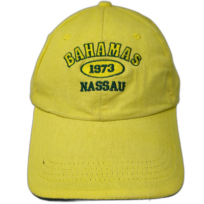 Baseball Cap Yellow One Size Nassau Bahamas 1973 Strapback Embroidered Hat