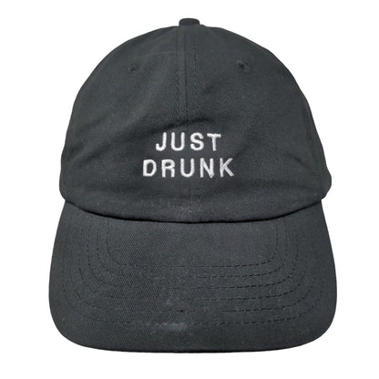 Just Drunk Slideback Hat Black One Size Adjustable Embroidered Cotton Big X