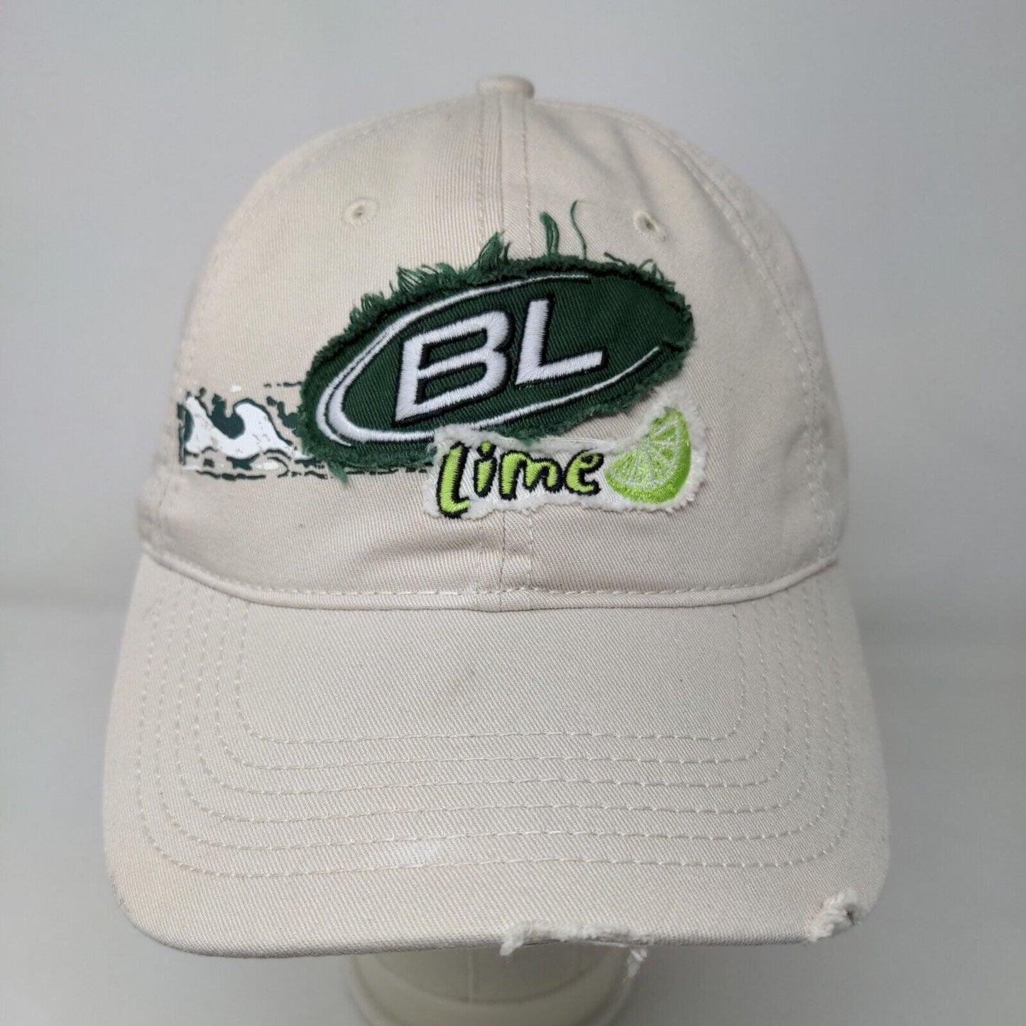 Bud Light Men's Slideback Hat Tan Size OSFA Embroidered Bud Lime Logo 2008